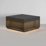 Black Modern Square Aluminum Outdoor Post Caps Light Image - 7