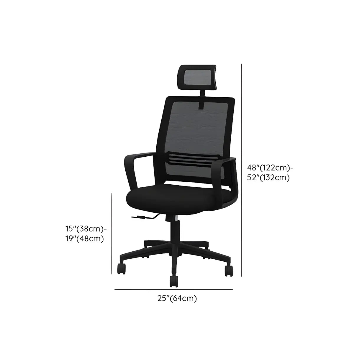 Black Modern Swivel Ergonomic Mesh Swivel Office Chair 