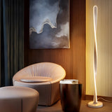 Black Modern Twist Metal Floor Lamp with Foot Switch Image - 2