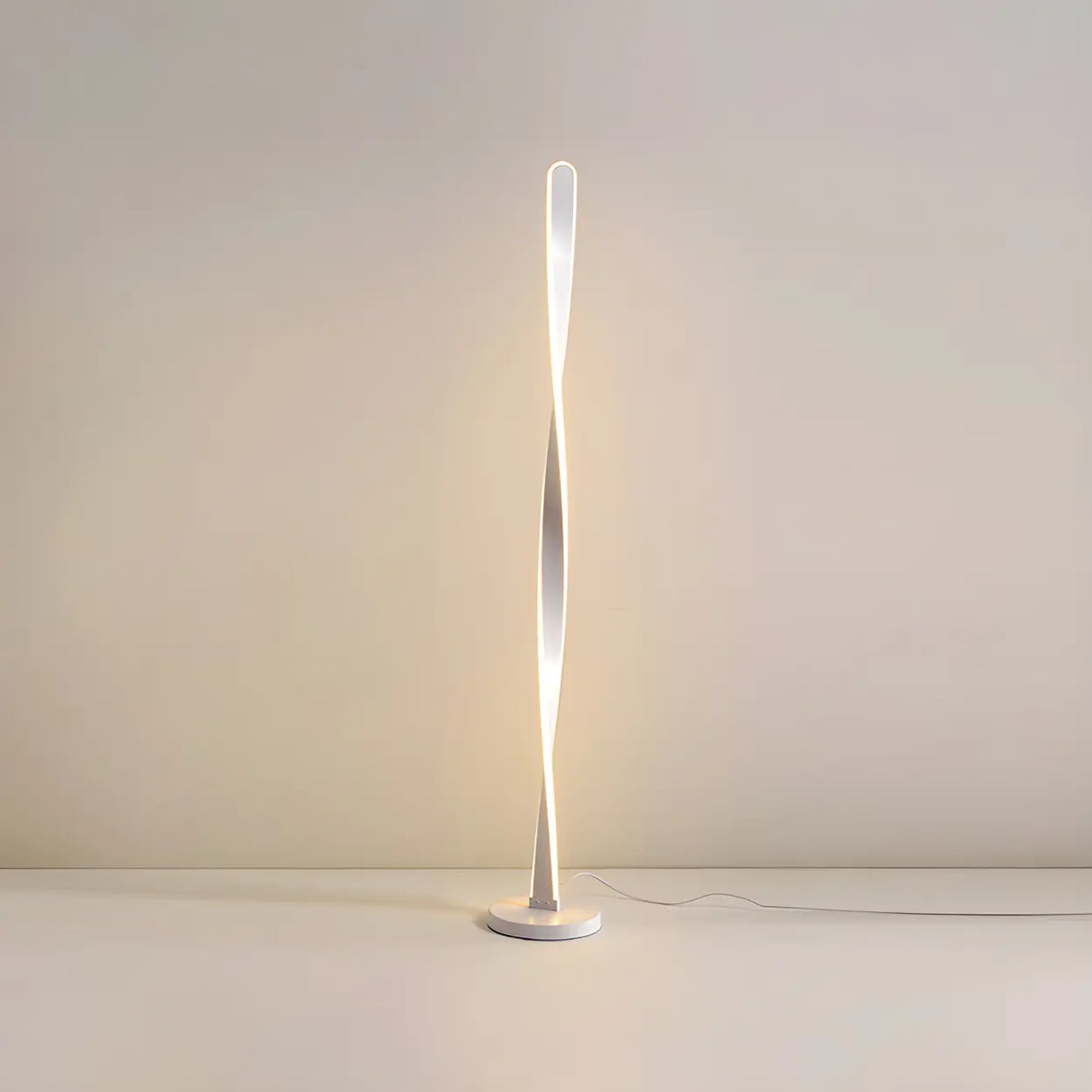 Black Modern Twist Metal Floor Lamp with Foot Switch Image - 7