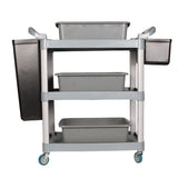 Black Movable Utility Cart with Two Hanging Buckets Image - 12