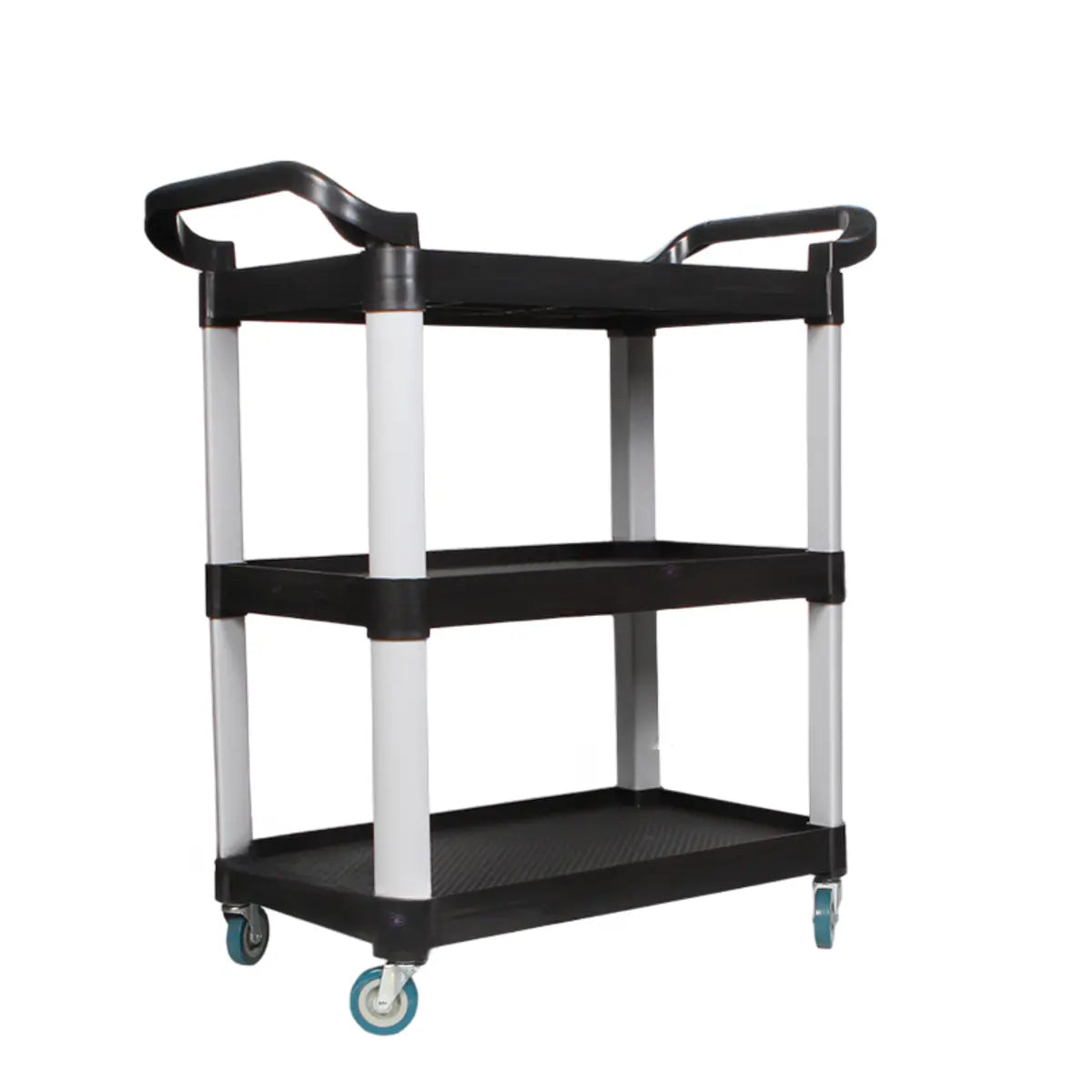 Black Movable Utility Cart with Two Hanging Buckets Image - 3