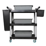 Black Movable Utility Cart with Two Hanging Buckets Image - 7