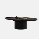 Black Oak Wooden Round Tray Top Bunching Tables Image - 5