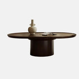 Black Oak Wooden Round Tray Top Bunching Tables Image - 7