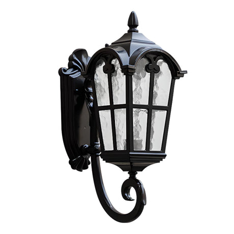 Black Outdoor Lantern Waterproof LED Wall Sconce Image - 2