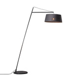 Black Oversized Drum Shade Modern Arc Floor Lamp Image - 6