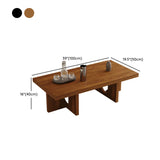 Black Pine Wood Rectangular Cross Legs Coffee Table #size