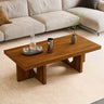 Black Pine Wood Rectangular Cross Legs Coffee Table Image - 4