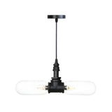 Black Pipe 2-Light Kitchen LED Edison Bulb Chandelier Image - 8