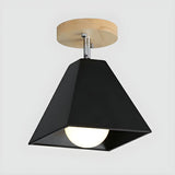 Black Pyramid Frustum Iron Semi-Flush Mount Light Image - 10