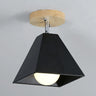 Black Pyramid Frustum Iron Semi-Flush Mount Light Image - 2