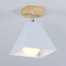 Black Pyramid Frustum Iron Semi-Flush Mount Light Image - 3