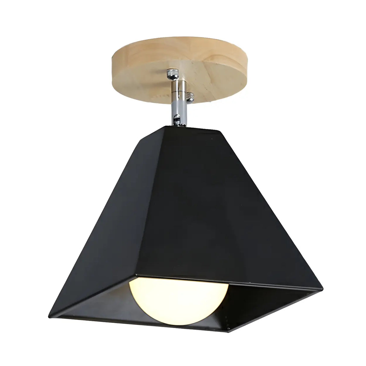 Black Pyramid Frustum Iron Semi-Flush Mount Light Image - 8