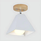 Black Pyramid Frustum Iron Semi-Flush Mount Light Image - 9