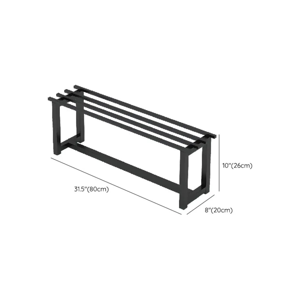 Black Rectangle 3-Tier Metal Storage Crate Plant Stand Image - 13