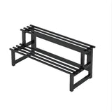 Black Rectangle 3-Tier Metal Storage Crate Plant Stand Image - 4