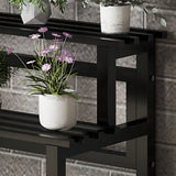 Black Rectangle 3-Tier Metal Storage Crate Plant Stand Image - 9