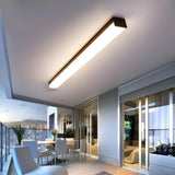 Black Rectangle Linear LED Flush Mount Ceiling Light Image - 13