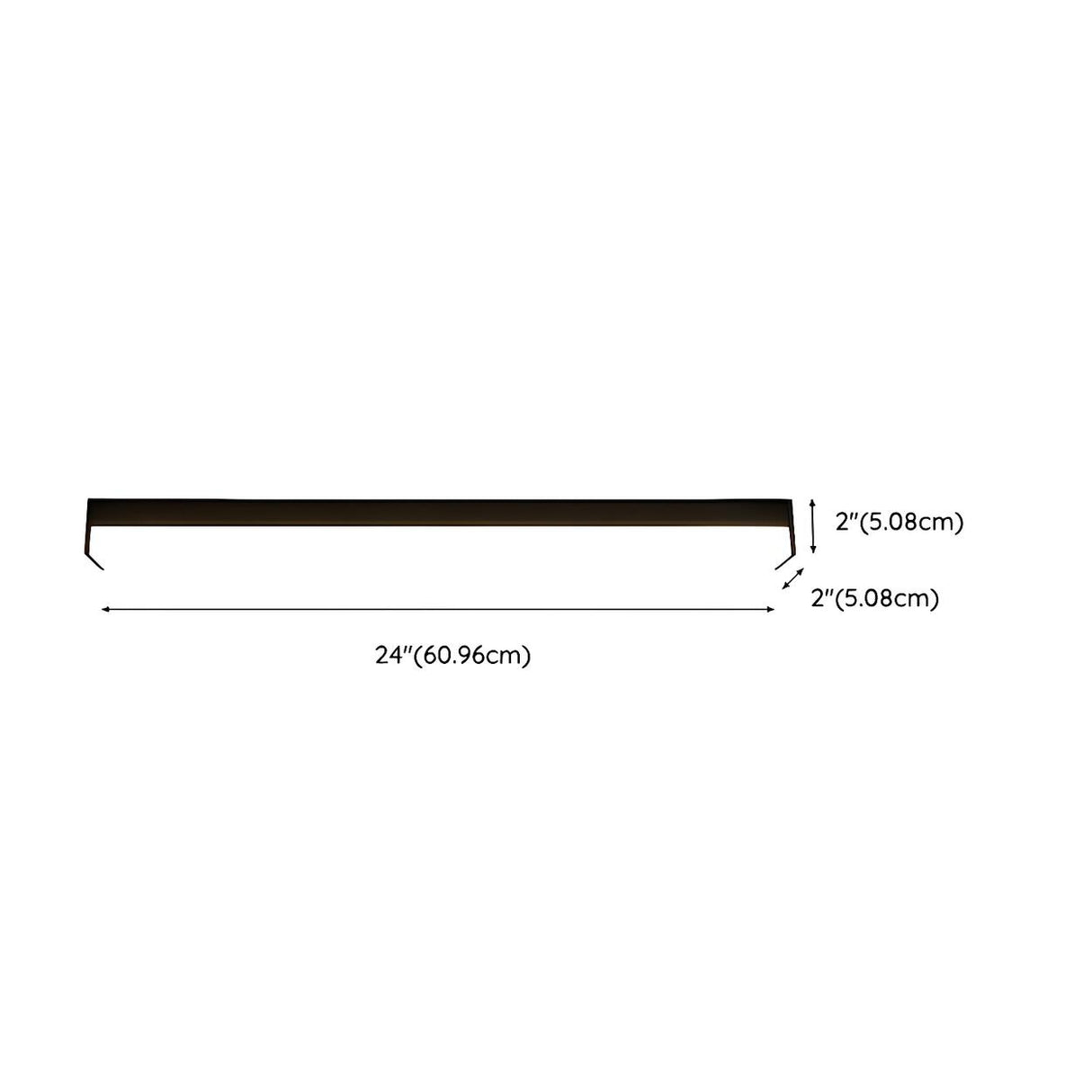 Black Rectangle Linear LED Flush Mount Ceiling Light Image - 16