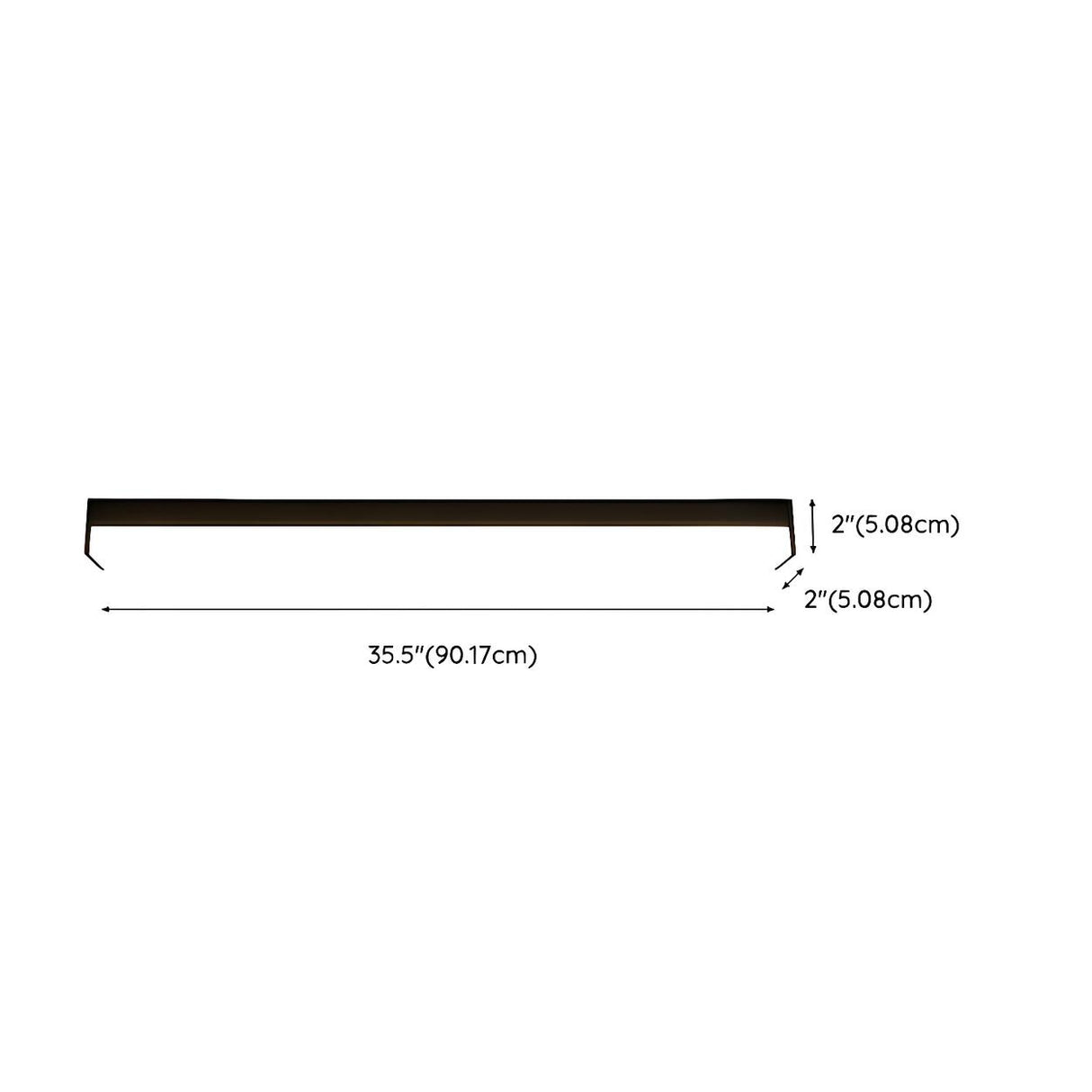 Black Rectangle Linear LED Flush Mount Ceiling Light Image - 17