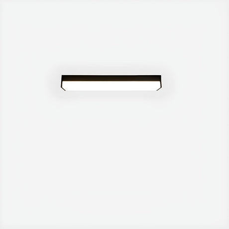 Black Rectangle Linear LED Flush Mount Ceiling Light Image - 2