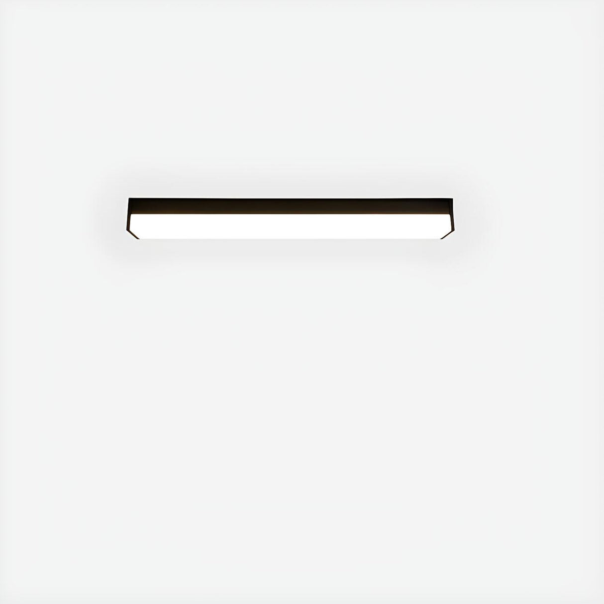 Black Rectangle Linear LED Flush Mount Ceiling Light Image - 3