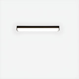 Black Rectangle Linear LED Flush Mount Ceiling Light Image - 3