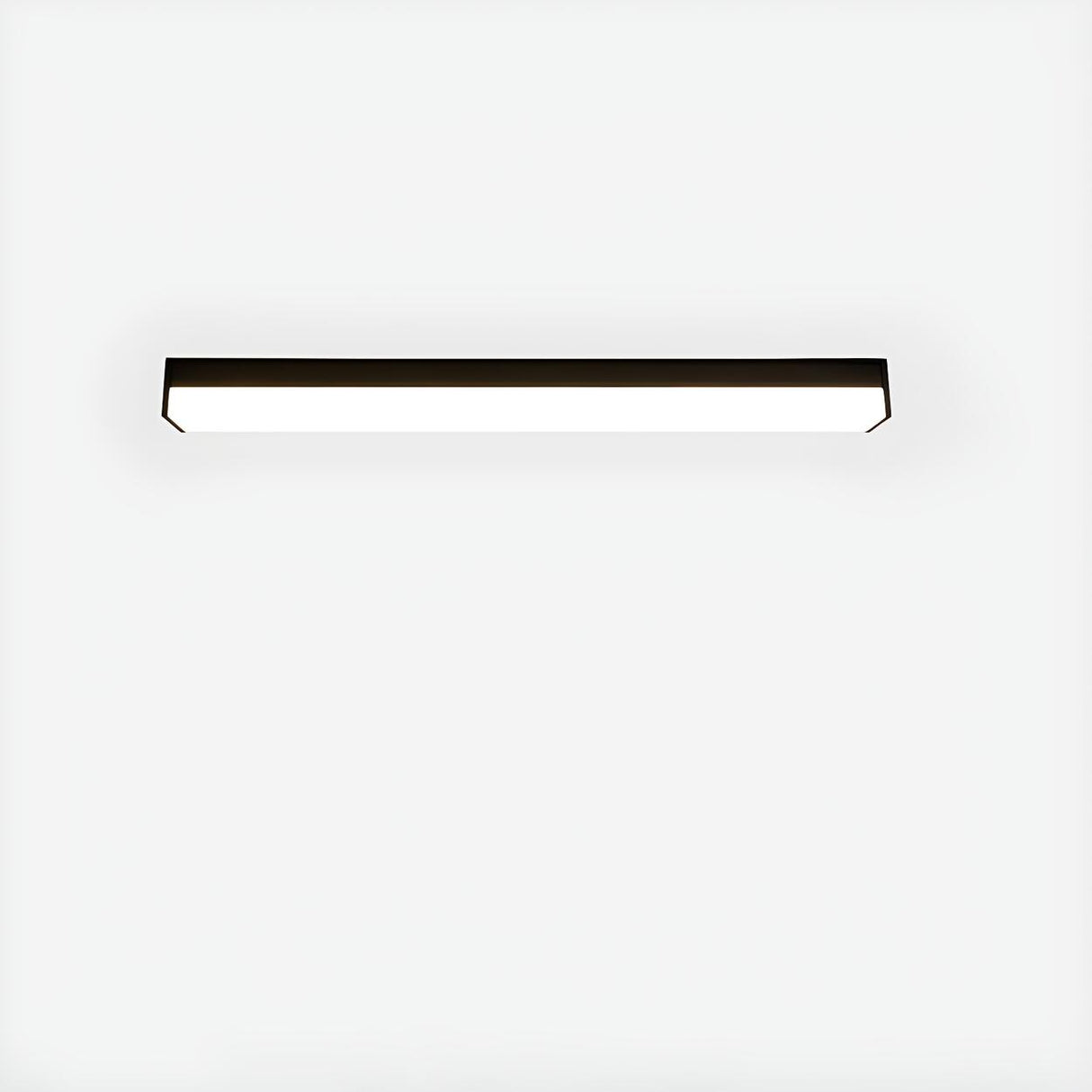 Black Rectangle Linear LED Flush Mount Ceiling Light Image - 5