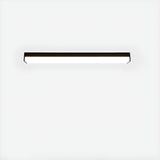 Black Rectangle Linear LED Flush Mount Ceiling Light Image - 5