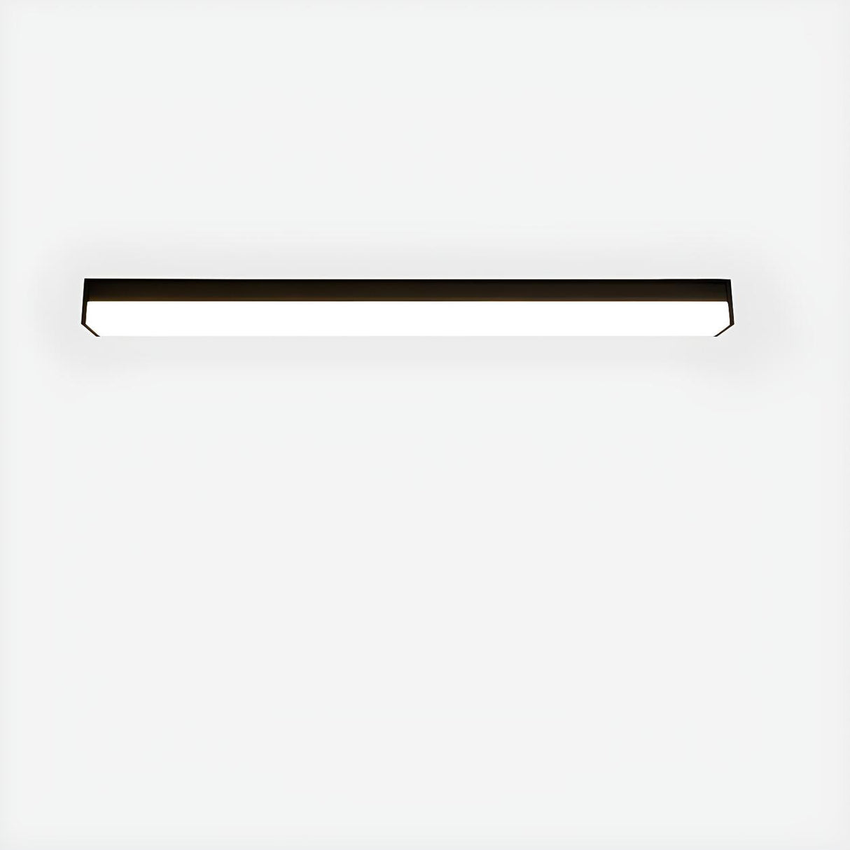 Black Rectangle Linear LED Flush Mount Ceiling Light Image - 7