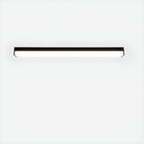 Black Rectangle Linear LED Flush Mount Ceiling Light Image - 7