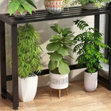 Black Rectangle Metal Balcony Storage Plant Stands Image - 4