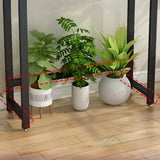 Black Rectangle Metal Balcony Storage Plant Stands Image - 7