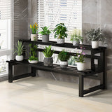 Black Rectangle Metal Floor Crate Display Plant Stand Image - 3