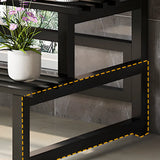 Black Rectangle Metal Floor Crate Display Plant Stand Image - 6