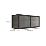 Black Rectangular Alloy Floating Mount China Cabinet #size