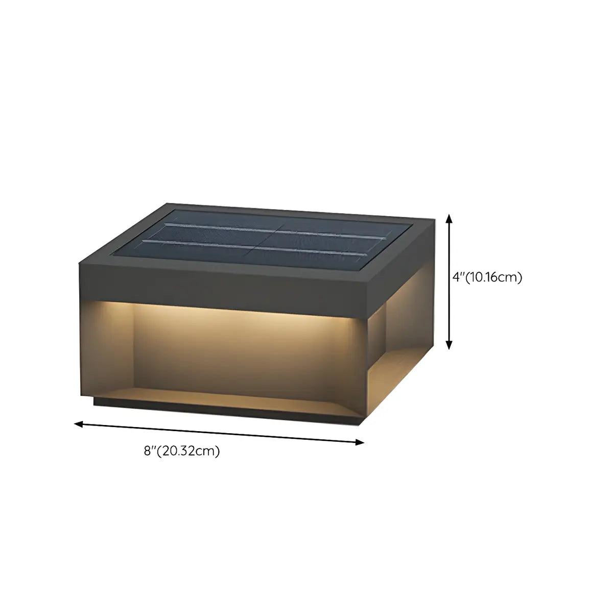 Black Rectangular Aluminum Outdoor Pathway Post Light 