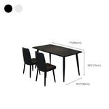 Black Rectangular Black Dining Table Set with Slate Top Image - 9