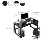 Black Rectangular Glass Top Steel Sled Gaming Desk Image - 13