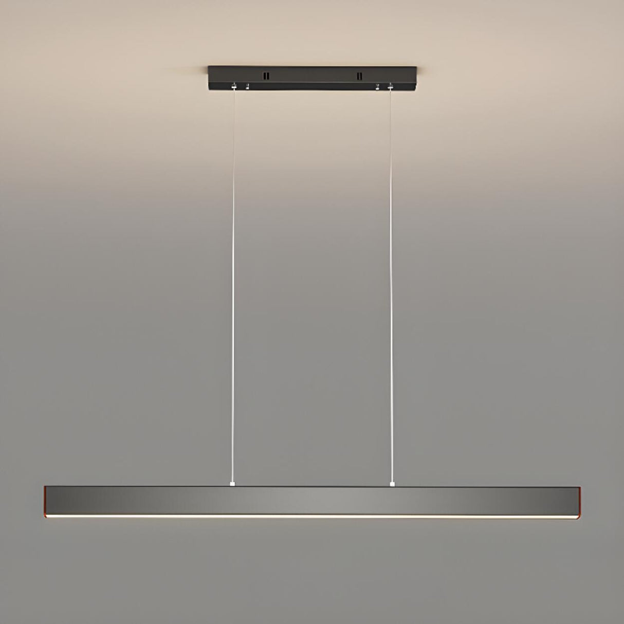 Black Rectangular LED Pendant Light Kitchen Island Image - 11