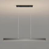 Black Rectangular LED Pendant Light Kitchen Island Image - 11