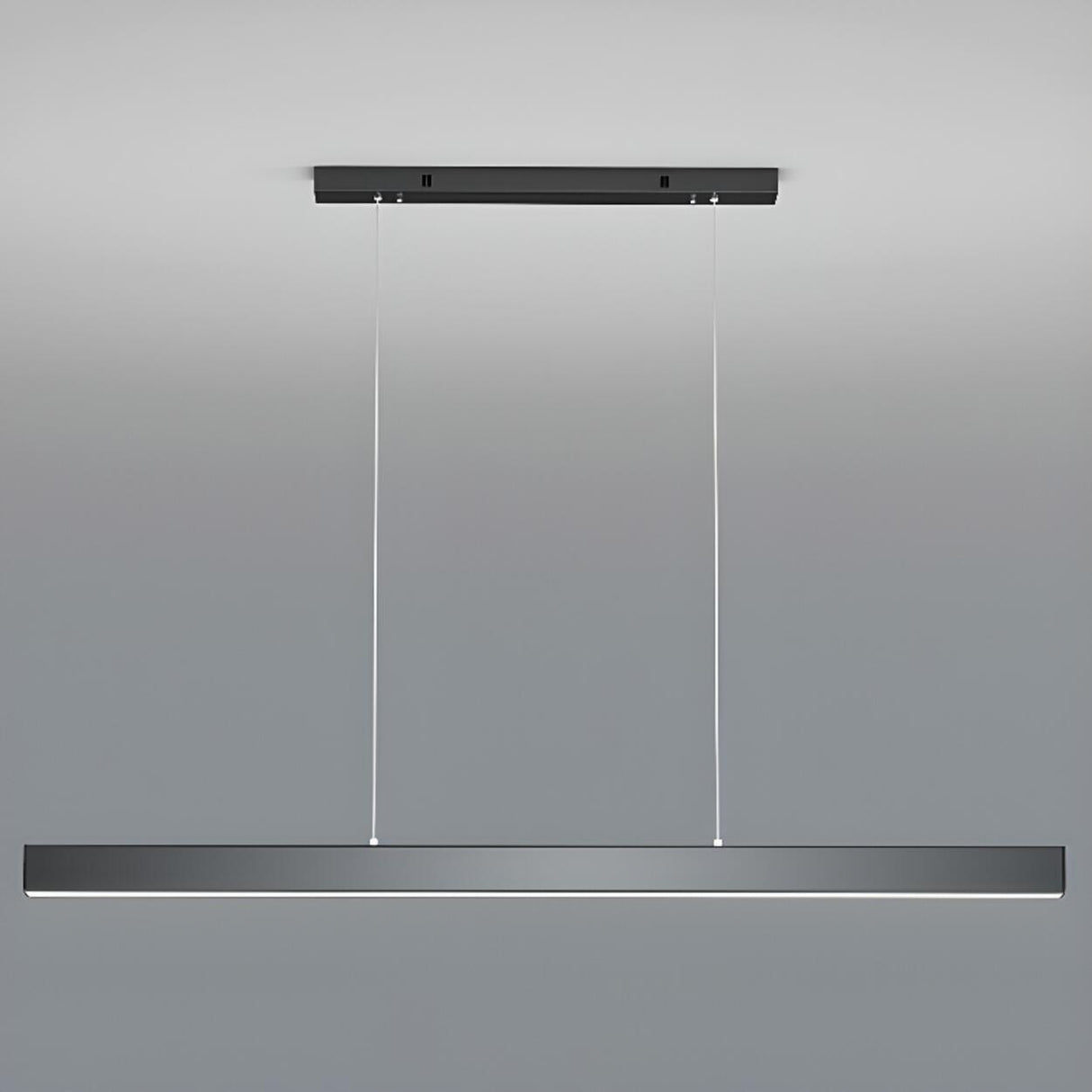 Black Rectangular LED Pendant Light Kitchen Island Image - 14