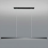 Black Rectangular LED Pendant Light Kitchen Island Image - 14