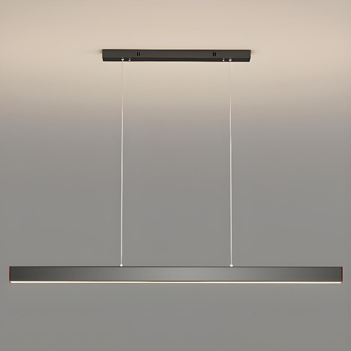 Black Rectangular LED Pendant Light Kitchen Island Image - 15