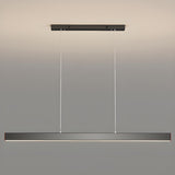 Black Rectangular LED Pendant Light Kitchen Island Image - 15