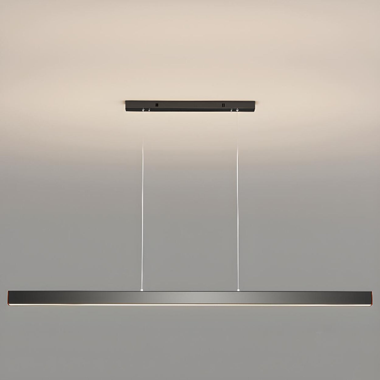 Black Rectangular LED Pendant Light Kitchen Island Image - 19