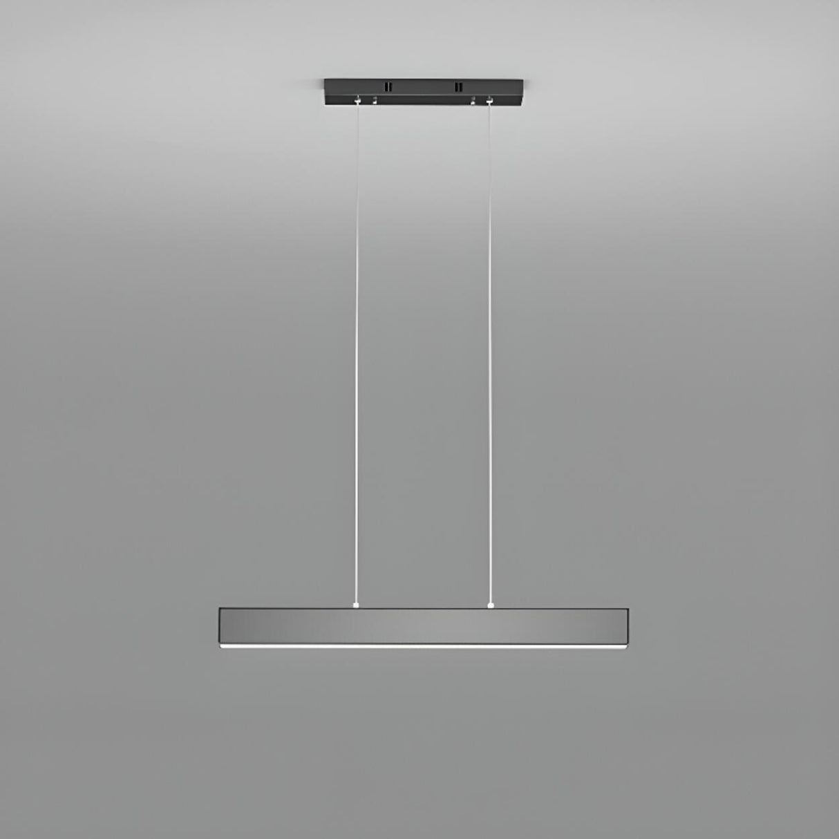 Black Rectangular LED Pendant Light Kitchen Island Image - 2