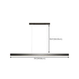 Black Rectangular LED Pendant Light Kitchen Island Image - 24