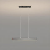 Black Rectangular LED Pendant Light Kitchen Island Image - 3